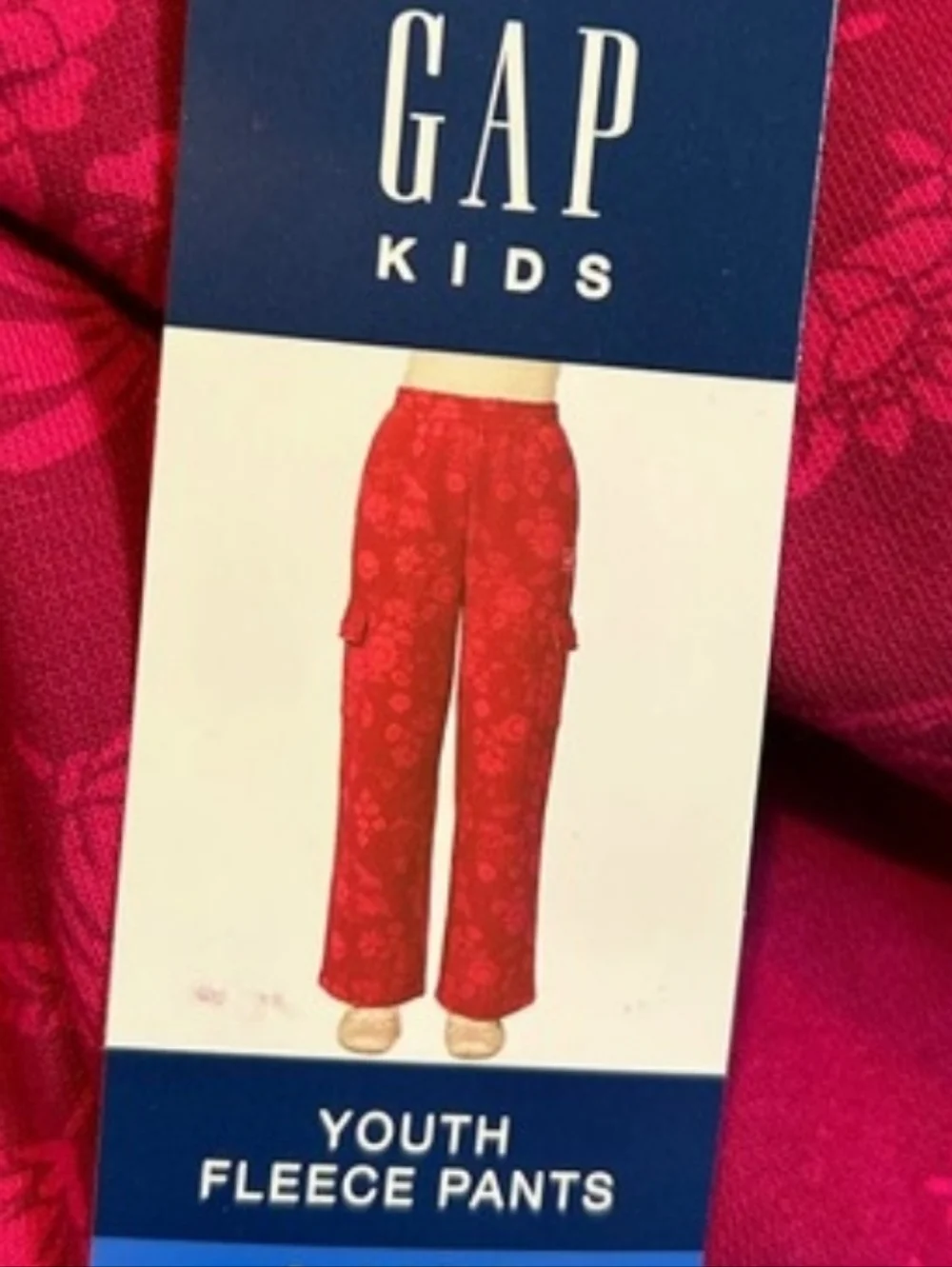GAP Youth Wide Leg Fleece Pants, Red